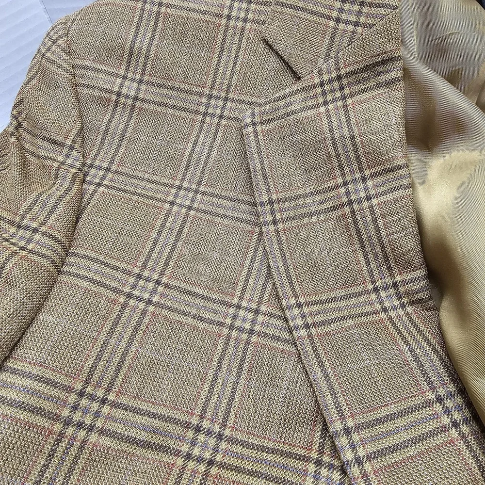 Vtg Jos A Bank Sport‎ Coat Blazer Mens 44R Silk Wool Jacket Windowpane Plaid